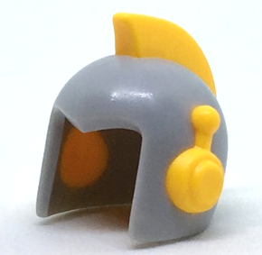 Minifigure, Headgear Helmet Space Retro with Open Front and Bright Light Orange Earpieces and Crest Pattern