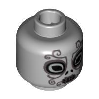 Minifigure, Head Alien with HP Death Eater Ornate Silver Mask Pattern