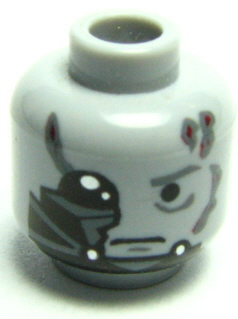 Minifigure, Head Male Scars, Damage Pattern (Darth Vader Battle Damaged)