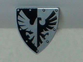 Minifigure, Shield Triangular Short with Black and Silver Falcon and Rivets Pattern