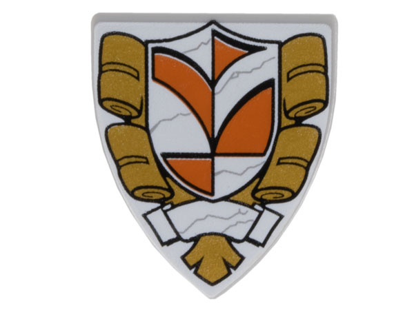 Minifigure, Shield Triangular Short with Town Hall Pattern