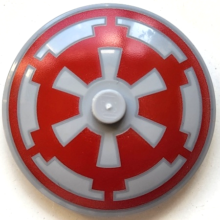 Dish 4 x 4 Inverted (Radar) with Solid Stud with Red SW Imperial Logo Pattern