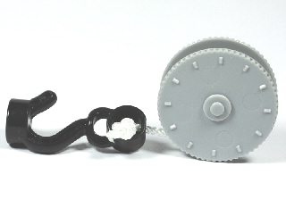 Duplo Winch Drum Narrow with White String and Black Thin Hook Fixed with Stud Holder