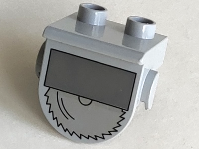 Duplo, Plate 1 x 2 with Overhang with Half Circular Saw Pattern