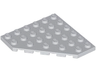 Lego-wedge plate 2x wing plate 6x6 cut corner 6106 grey/grey/grau