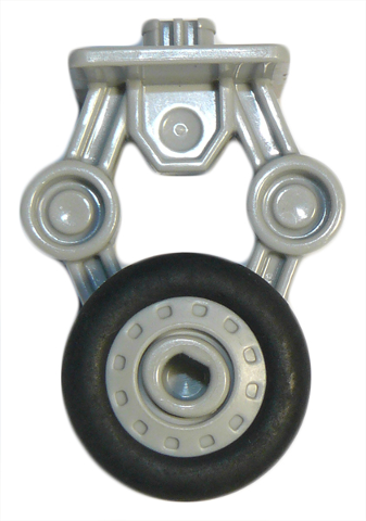 Duplo Airplane Landing Gear with Two Wheels and Pin on Top