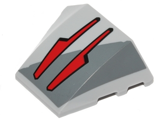Wedge 4 x 3 Triple Curved No Studs with Two Red Arrows Vulture Droid Sensors Pattern