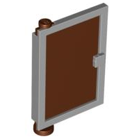 Door 1 x 4 x 5 Left with Fixed Reddish Brown Glass