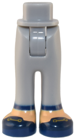 Mini Doll Hips and Trousers with Back Pockets with Dark Blue Cuffs and Shoes with Gold Buckles Pattern - Thick Hinge