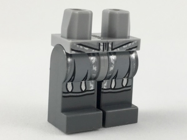 Hips and Dark Bluish Gray Legs with Light Bluish Gray Robe Ends with Silver Trim Pattern