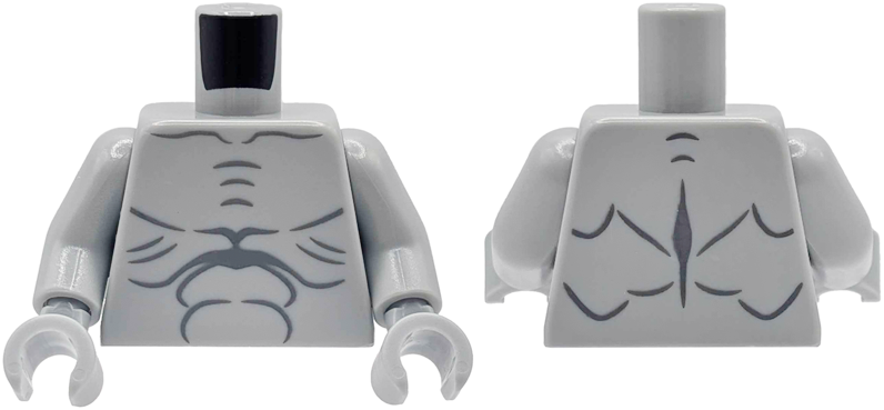 Light bluish gray muscle outline torso