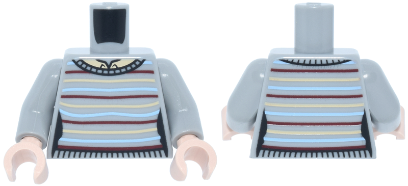 Light bluish gray striped sweater torso
