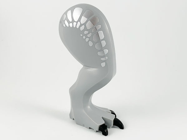 Dinosaur Leg Large (Rear) Tyrannosaurus rex Right with Black Pin with Black Claws and Silver Scales Pattern