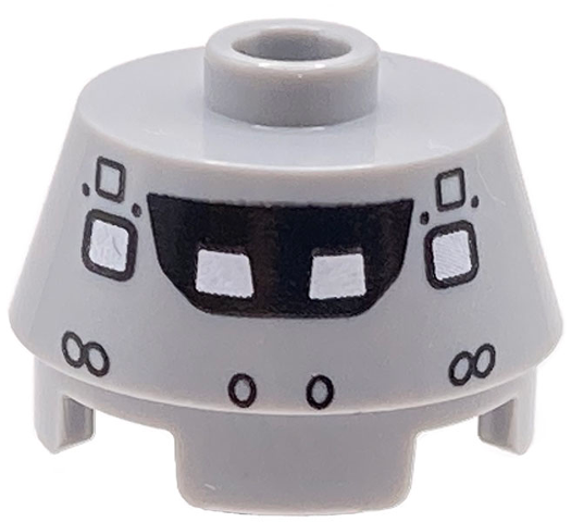 Cone 2 x 2 Truncated with Black and White Cockpit Window, Circles, Hatch, NASA Logo and United States Flag Pattern