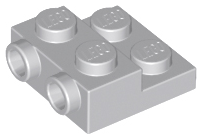 PLATES NEW LEGO 2 x 2 x 2/3 with 2 Studs on Side Gray Light x10 Modified 