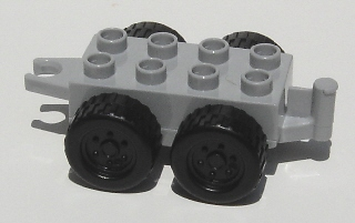 Duplo Trailer Base 2 x 4 with Four Wheels and Hitch Ends