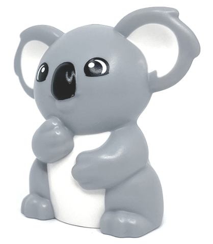 Duplo Koala with Black Eyes and Nose, White Inner Ears and Stomach Pattern