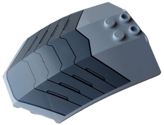 Windscreen 8 x 6 x 2 Curved Sloped Sides with Dark Bluish Gray Bars / Breathing Vents (Star-Lord) Pattern
