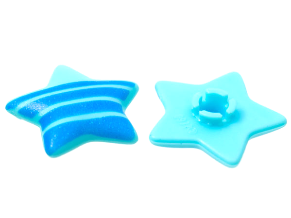Clikits, Icon Star 2 x 2 Large with Pin with Blue Stripes with Sparkles Pattern