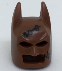 Minifigure, Headgear Mask Batman Cowl (Angular Ears, Pronounced Brow) with Black Stitched Seams Pattern