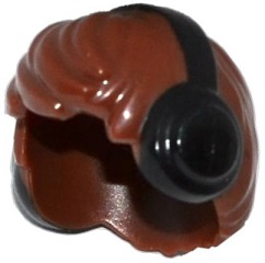 Minifigure, Hair Short Tousled with Black Headphones / Earmuffs Pattern