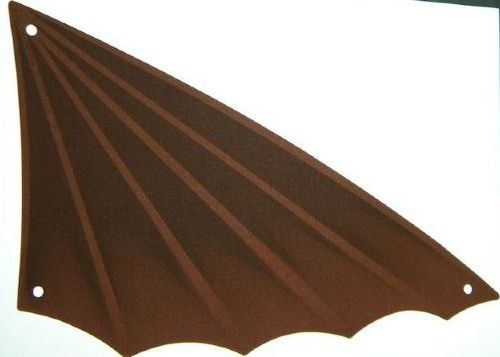 Cloth Sail Triangular 18 x 34 with Winged Edge and Dark Brown Pattern