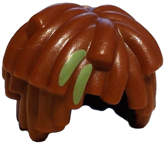 Minifigure, Hair Short Layered Mop Top with Lime Streaks Pattern