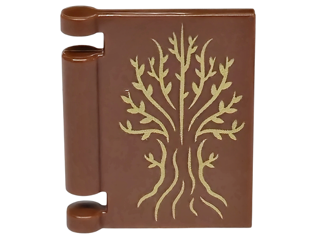 Minifigure, Utensil Book Cover with Gold Tree Pattern