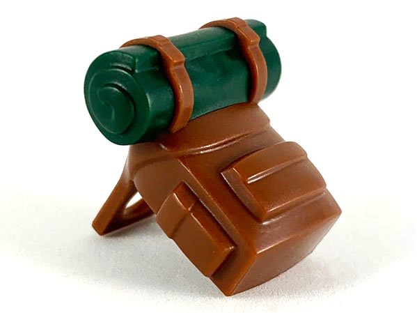 Minifigure Backpack with Molded Dark Green Bedroll Pattern