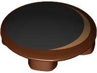 Plate, Round 2 x 2 with Rounded Bottom (Boat Stud) with Black Circle with Medium Nougat Crescent Pattern (Rocket Raccoon Eye)
