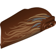 Large Figure Armor, Arm / Leg Cover with Ball Joint Socket and 2 Holes with Dark Bluish Gray Roots and Medium Nougat Fur Pattern