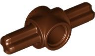 Technic, Axle and Pin Connector Hub with 2 Axles on Opposite Sides in Reddish Brown