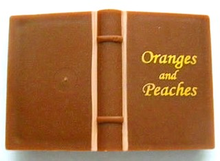 Minifigure, Utensil Book 2 x 3 with Gold 'Oranges and Peaches' Pattern