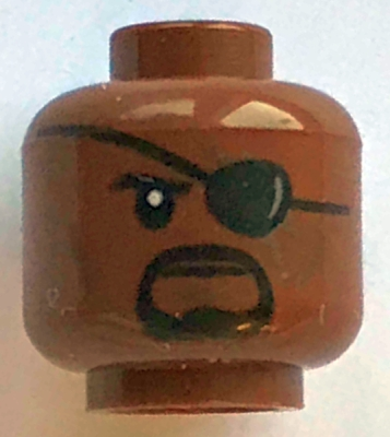 Figurka LEGO Tmavá hlava s páskou přes oko zepředu