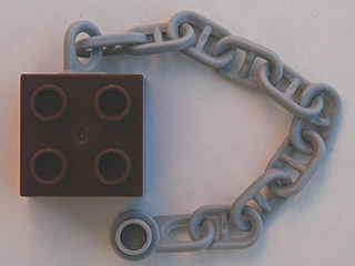 Duplo, Brick 2 x 2 with Light Bluish Gray Boat Anchor Chain 10L