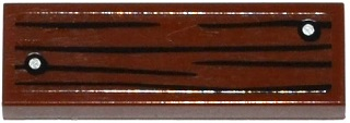 Part 63864pb044 : Tile 1 x 3 with Wood Grain and 2 Silver Nails Pattern  (Sticker) - Set 60095 [Tile] [BrickLink]