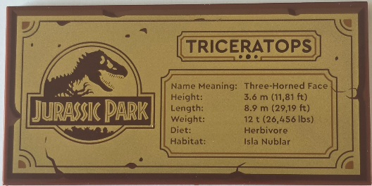 Tile 4 x 8 with Jurassic Park Triceratops Pattern in Reddish Brown