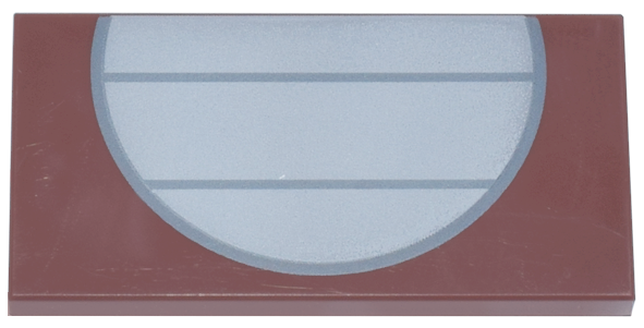 Tile 2 x 4 with Light Bluish Gray Partial Circle with Dark Bluish Gray Lines Pattern (Super Mario Morton Stomach)