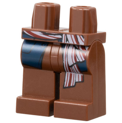 Hips and Legs with Dark Blue Vest Tails and Red and White Sash Pattern