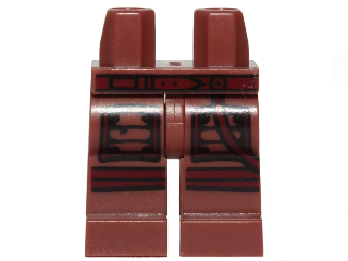 Hips and Legs with Pockets and Dark Red Belt, Strap, and Knee Wrappings Pattern