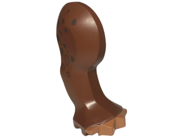 Dinosaur Leg Small (Front) Triceratops / Stegosaurus with Pin, Medium Nougat Claws and Dark Brown Spots Pattern - Right