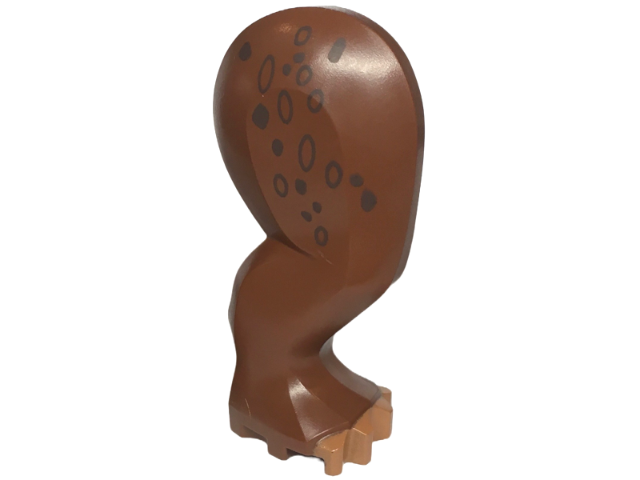 Dinosaur Leg Large (Rear) Triceratops / Stegosaurus with Pin, Medium Nougat Claws and Dark Brown Spots Pattern - Right