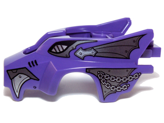 Flywheel Fairing Wolf Shape with Silver Scaled Armor, Chains and Fangs Pattern