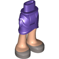 Mini Doll Hips and Skirt Wrap with Light Nougat Legs and Silver Shoes Pattern - Thick Hinge