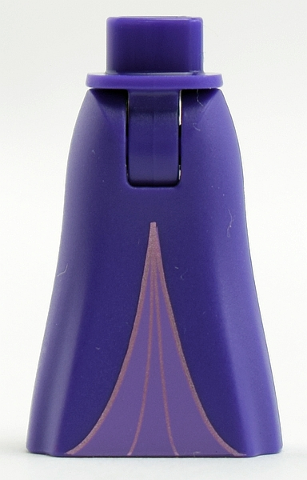 Mini Doll Hips and Skirt Full Length with Medium Lavender Inset Pattern - Thick Hinge