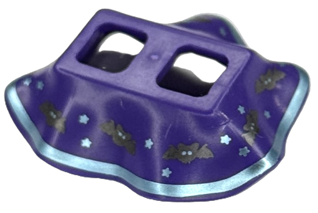 Minifigure Skirt Plastic with Dark Silver Bats, Metallic Light Blue Stars and Stripe Pattern (BAM)