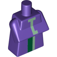 Torso, Modified Long with Folded Arms with Pixelated Sand Green and Dark Green Minecraft Witch Pattern