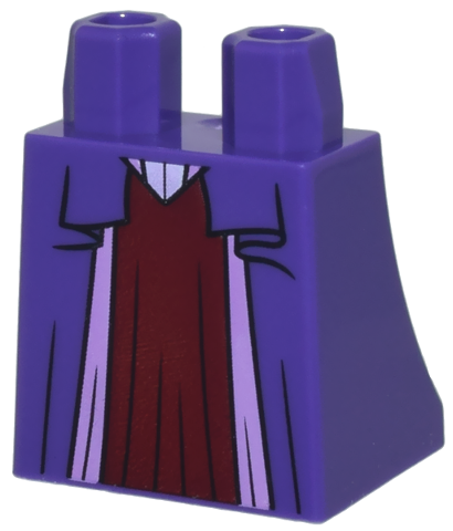 Lower Body, Skirt with Medium Lavender Lining and Lavender Corset End over Dark Red Underskirt Pattern