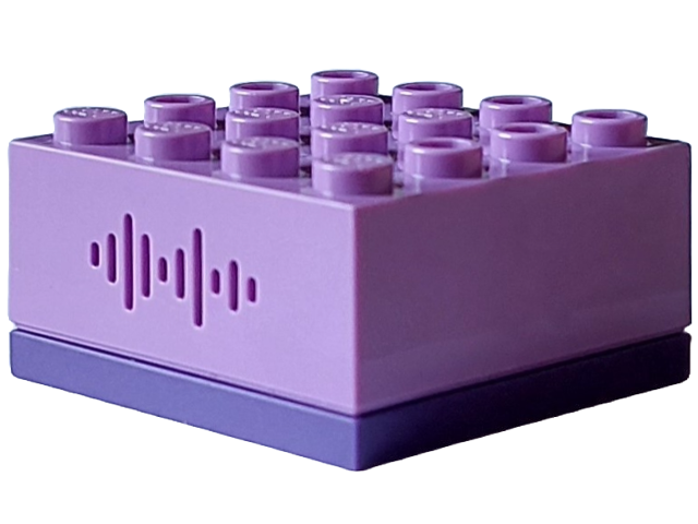 Part 3677c01 : Electric, Sound Brick 4 x 4 with Medium Lavender