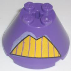 Cone 4 x 4 x 2 with Axle Hole with Yellow Teeth Pattern (Zurg)
